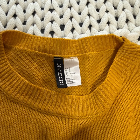 Divided Mustard Yellow Crewneck Sweater - Picture 2 of 3